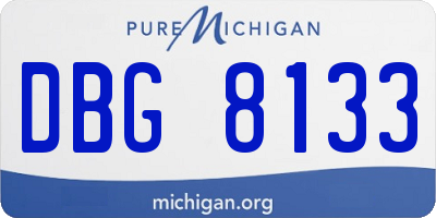 MI license plate DBG8133