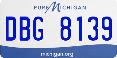 MI license plate DBG8139