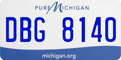 MI license plate DBG8140