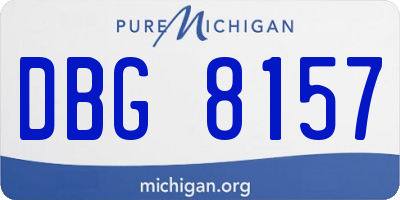 MI license plate DBG8157