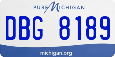 MI license plate DBG8189