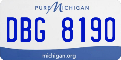 MI license plate DBG8190