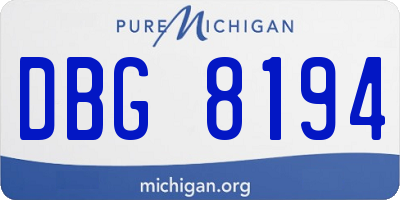 MI license plate DBG8194
