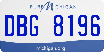 MI license plate DBG8196