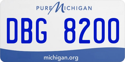 MI license plate DBG8200