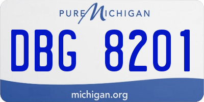 MI license plate DBG8201