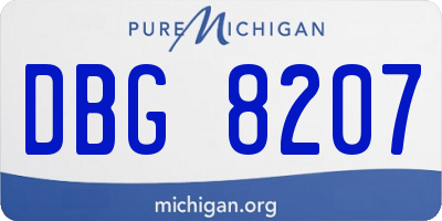 MI license plate DBG8207