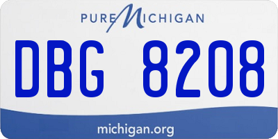 MI license plate DBG8208