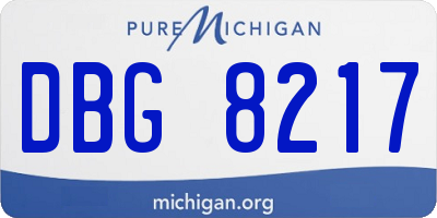 MI license plate DBG8217