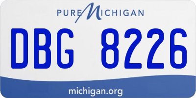 MI license plate DBG8226