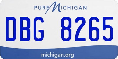 MI license plate DBG8265