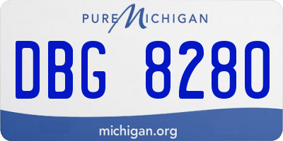 MI license plate DBG8280