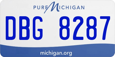 MI license plate DBG8287