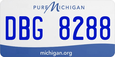 MI license plate DBG8288