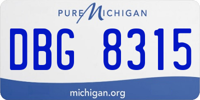 MI license plate DBG8315