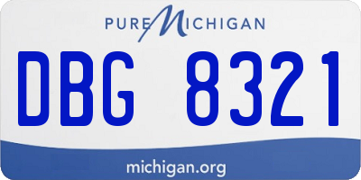 MI license plate DBG8321