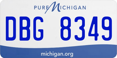 MI license plate DBG8349