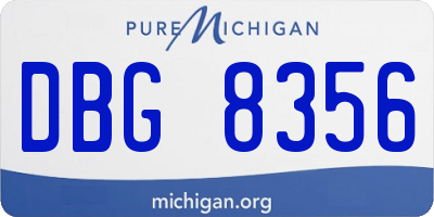 MI license plate DBG8356