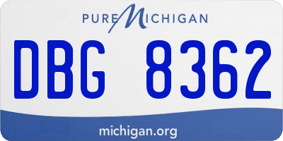 MI license plate DBG8362
