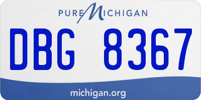 MI license plate DBG8367