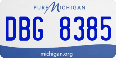 MI license plate DBG8385