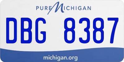 MI license plate DBG8387