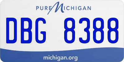 MI license plate DBG8388