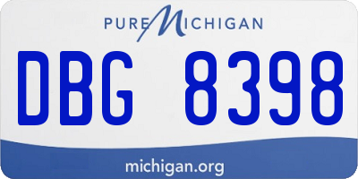 MI license plate DBG8398