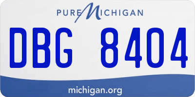 MI license plate DBG8404