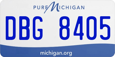 MI license plate DBG8405