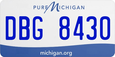 MI license plate DBG8430