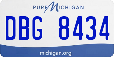 MI license plate DBG8434