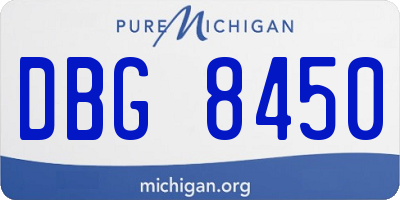 MI license plate DBG8450