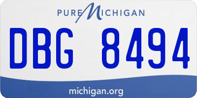 MI license plate DBG8494