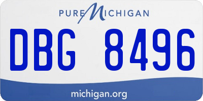 MI license plate DBG8496