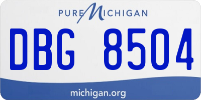 MI license plate DBG8504