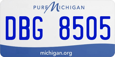 MI license plate DBG8505