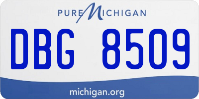 MI license plate DBG8509