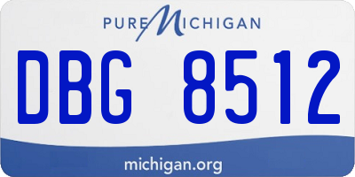 MI license plate DBG8512