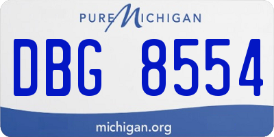 MI license plate DBG8554