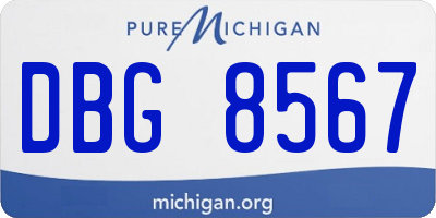 MI license plate DBG8567