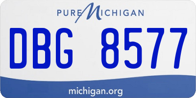 MI license plate DBG8577