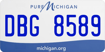 MI license plate DBG8589