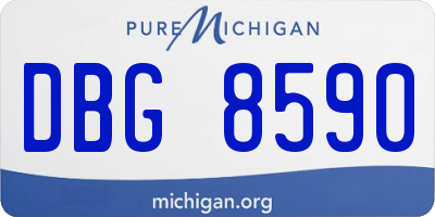 MI license plate DBG8590