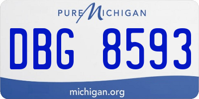 MI license plate DBG8593