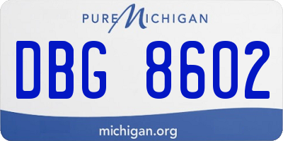 MI license plate DBG8602