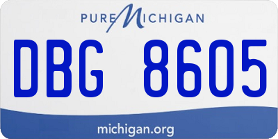 MI license plate DBG8605