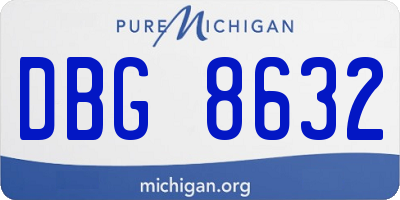 MI license plate DBG8632