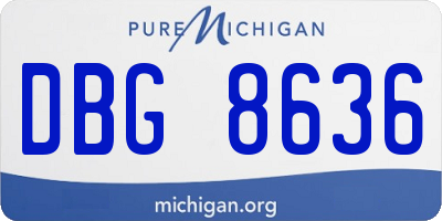 MI license plate DBG8636