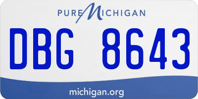 MI license plate DBG8643
